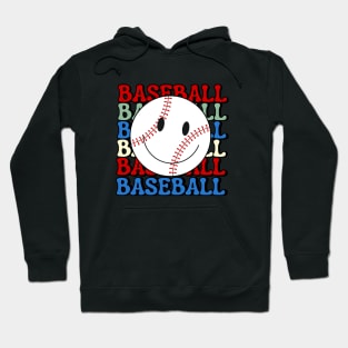 Comfort Colors Baseball smiley face Hoodie